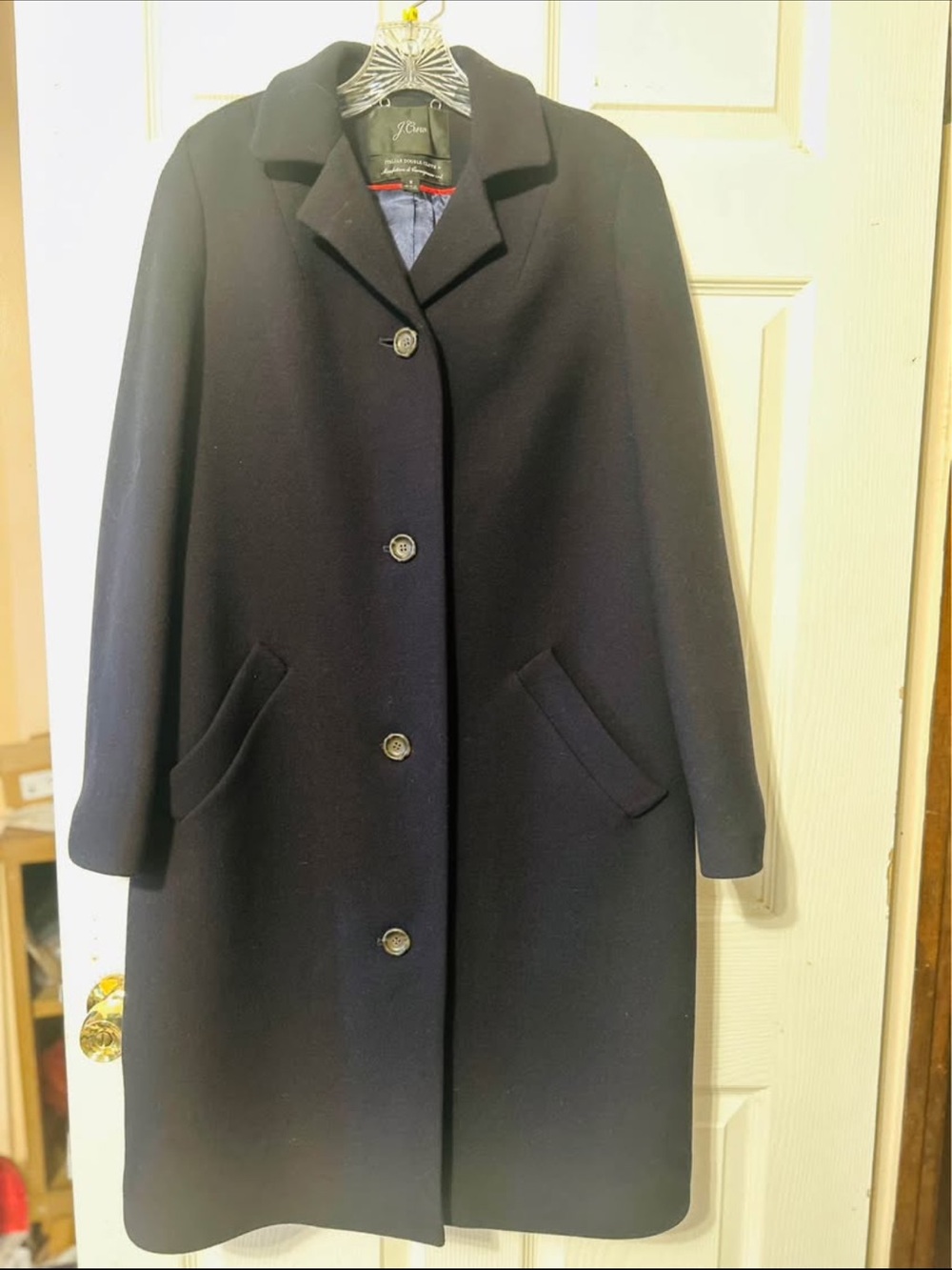 J. Crew Women's Dark Navy Wool Top Coat